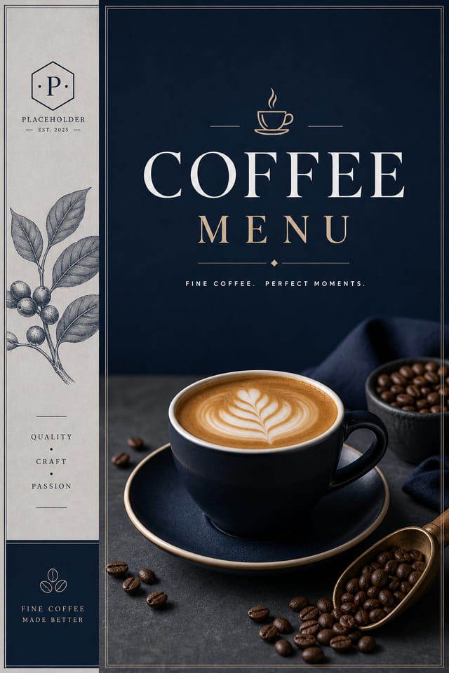 Coffee Menu — corporate style menu cover