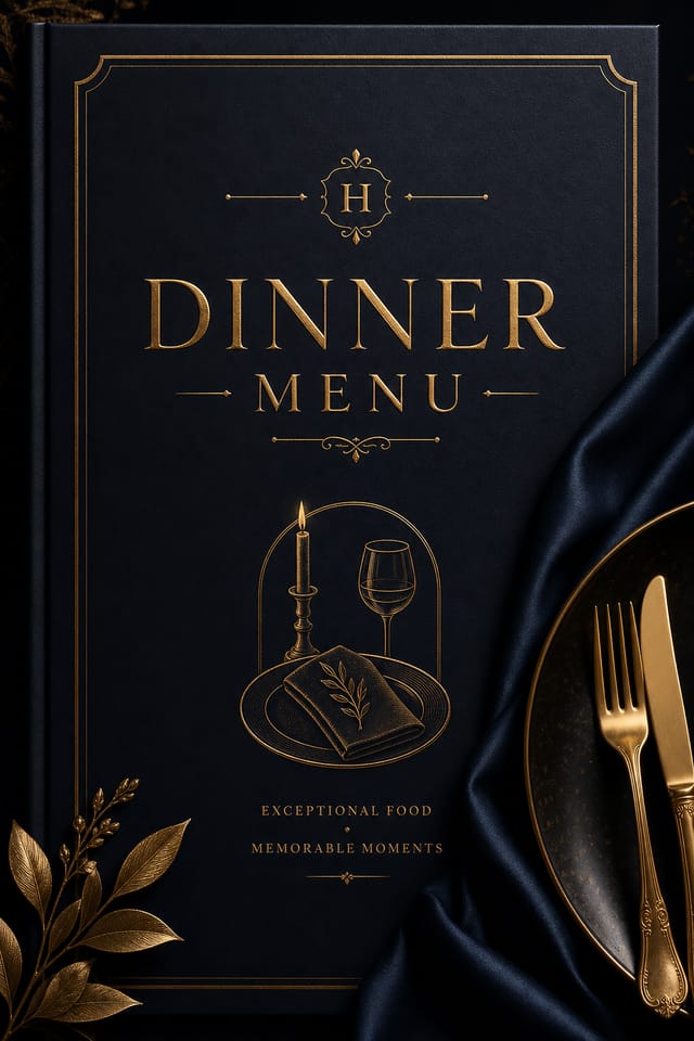 Dinner Menu — elegant style menu cover