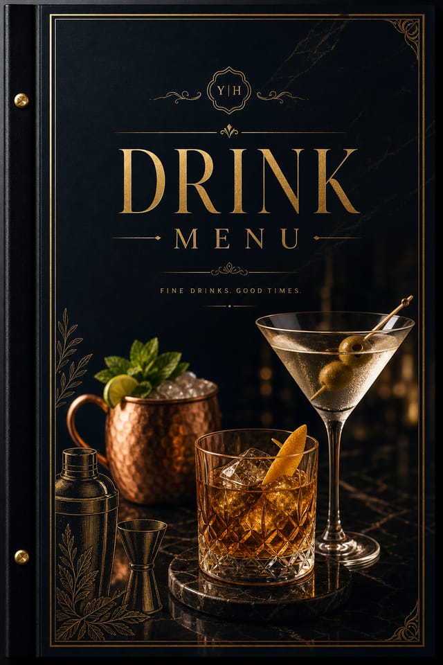 Drink Menu — elegant style menu cover