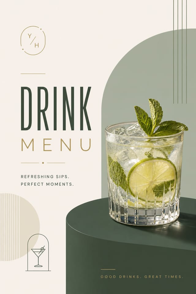 Drink Menu — modern style menu cover