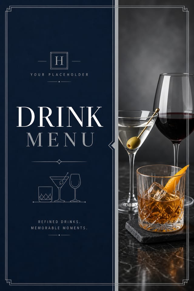 Drink Menu — corporate style menu cover