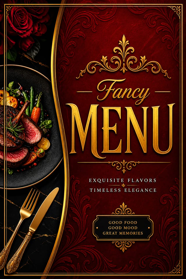 Fancy Menu — vibrant style menu cover