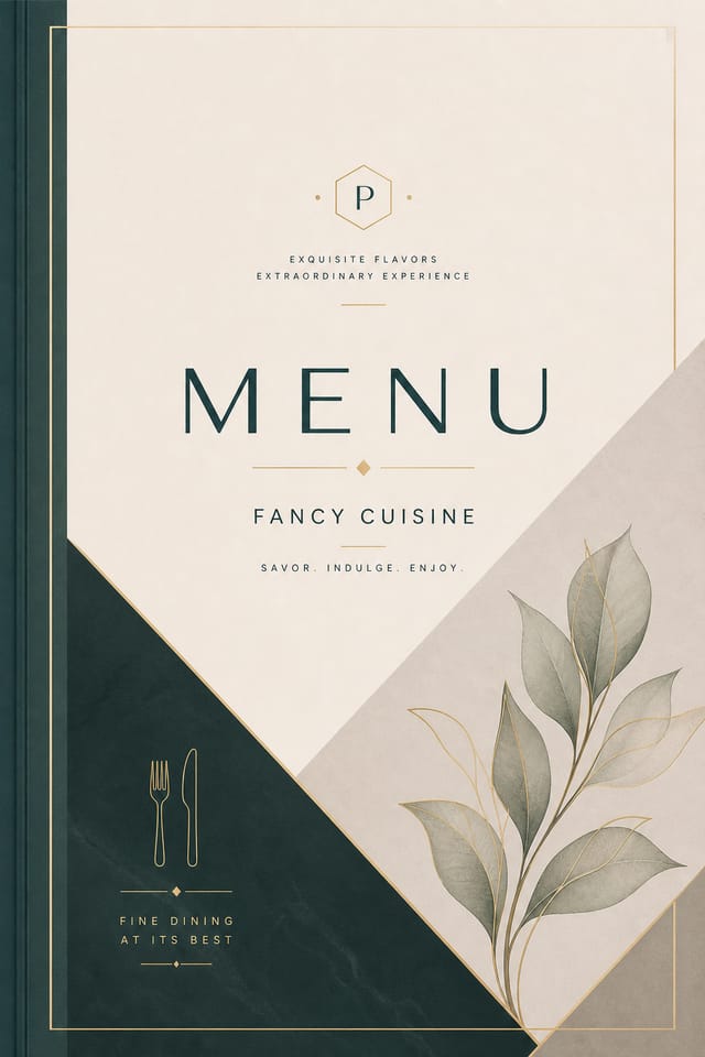 Fancy Menu — modern style menu cover