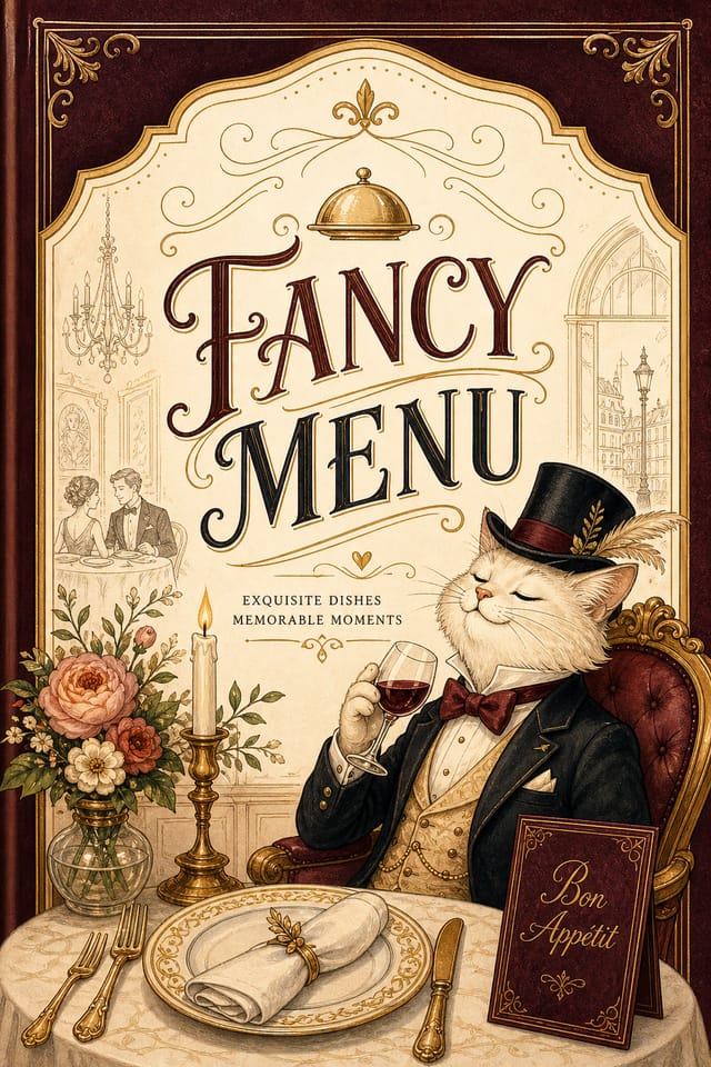 Fancy Menu — illustration style menu cover