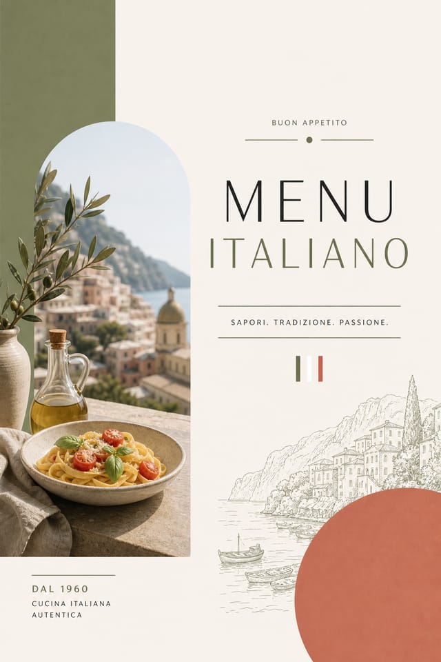 Italian Menu — modern style menu cover