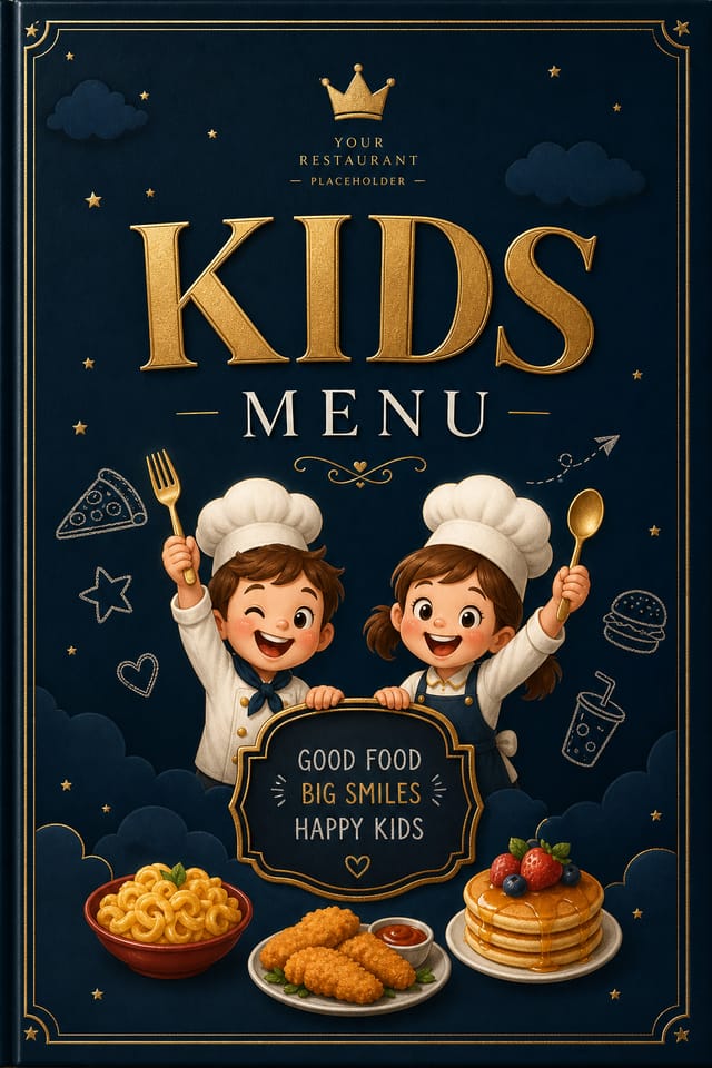 Kids Menu — elegant style menu cover