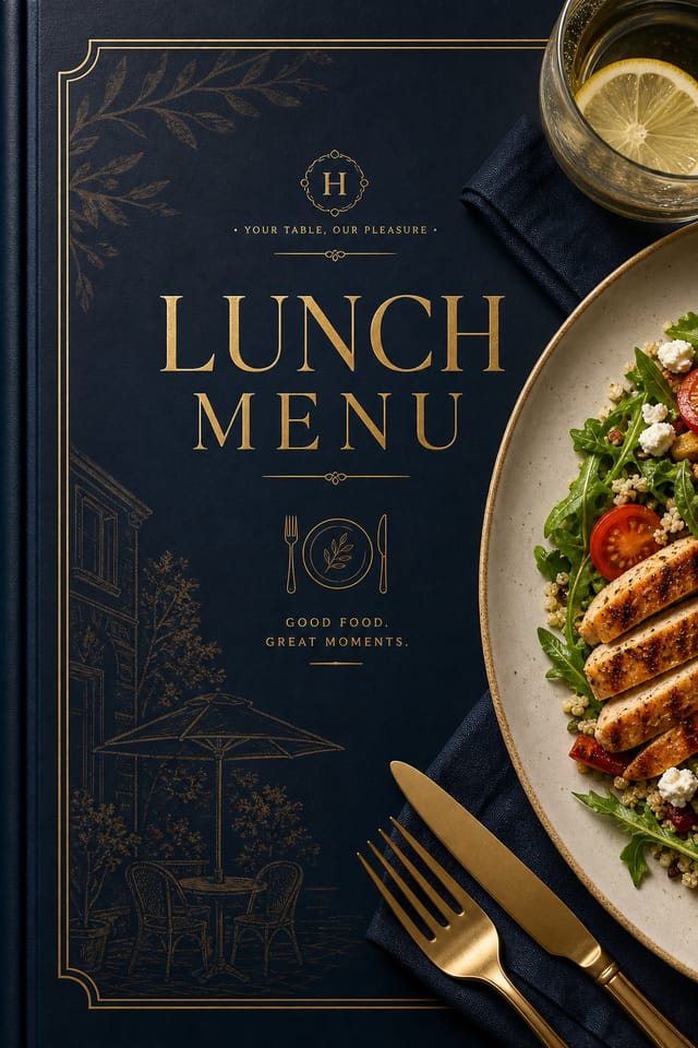 Lunch Menu — elegant style menu cover
