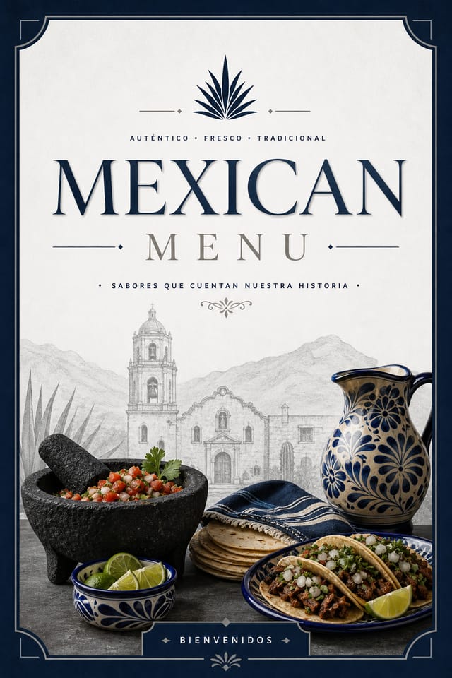 Mexican Menu — corporate style menu cover