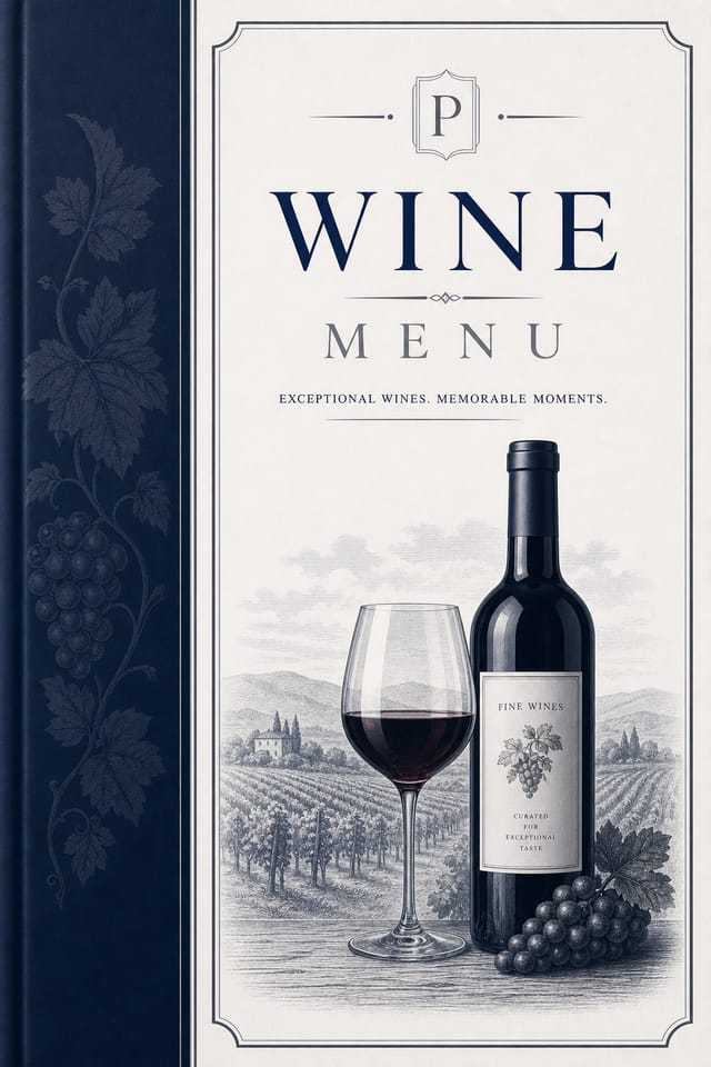 Wine Menu — corporate style menu cover