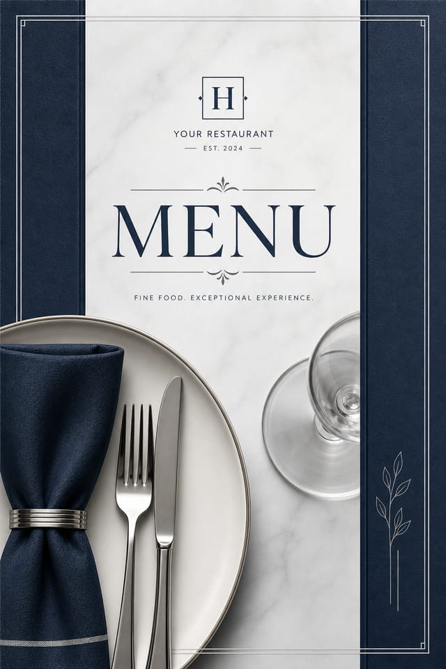 Menú — corporate style menu cover