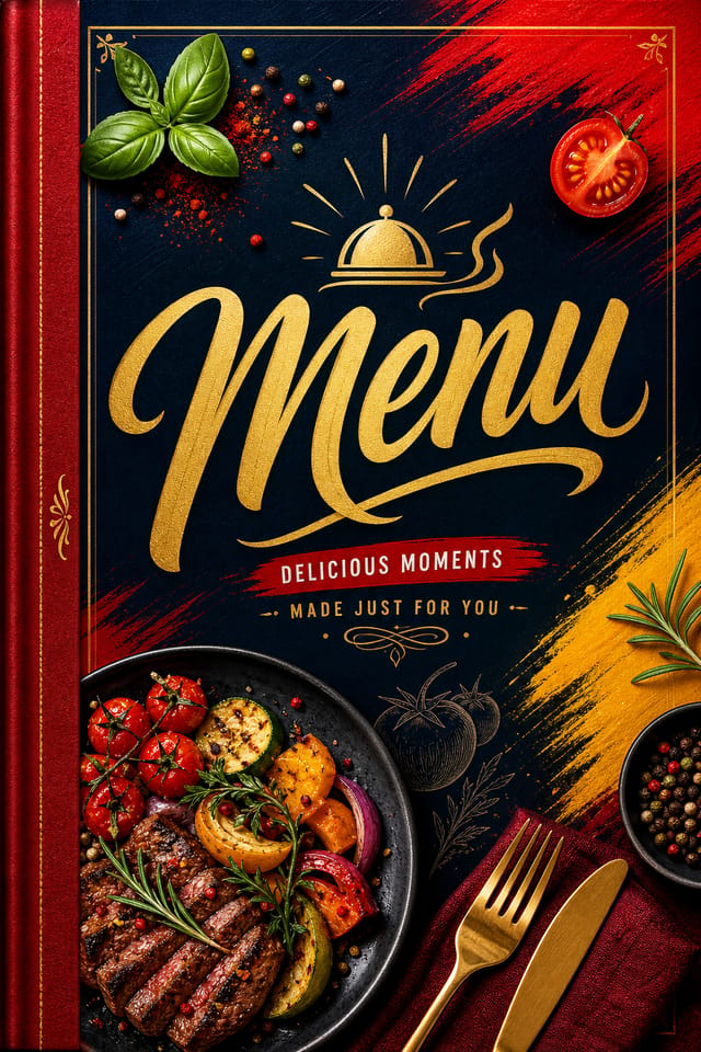 Menú — vibrant style menu cover