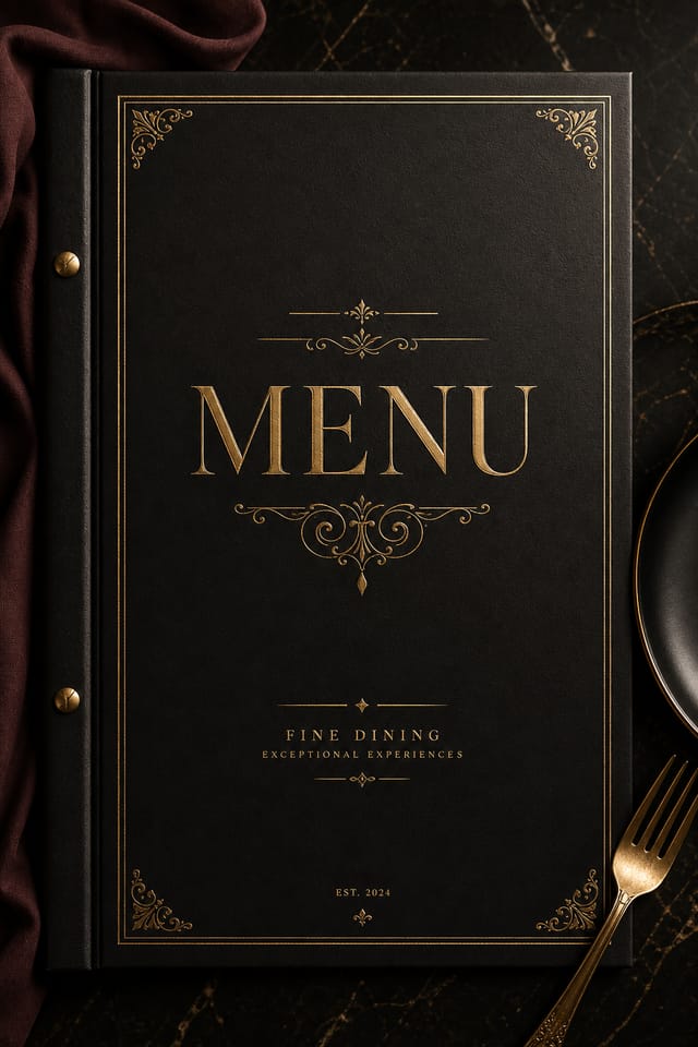 Menú — elegant style menu cover