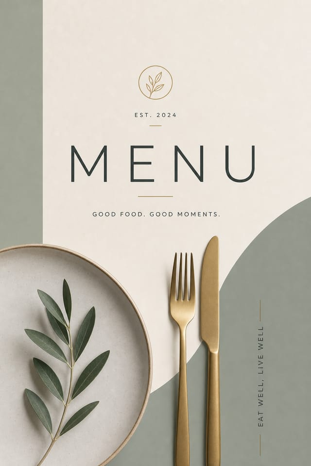 Menú — modern style menu cover