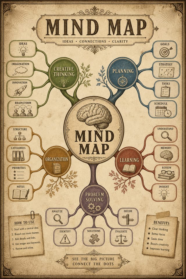 Mind Map — vintage style mind map