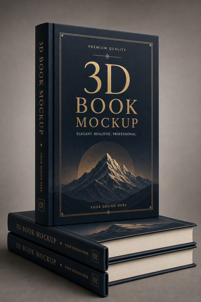 3D Book Mockup — elegant style product mockup
