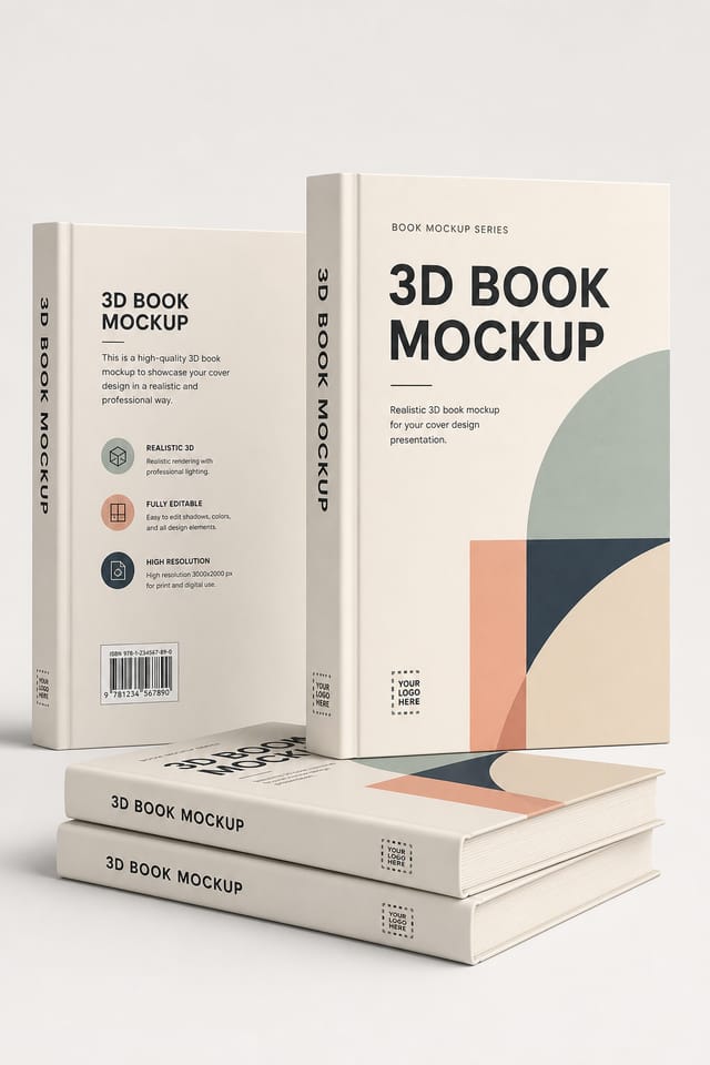 3D Book Mockup — modern style product mockup