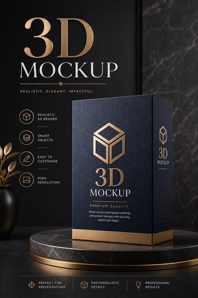 3D Mockup — elegant style product mockup