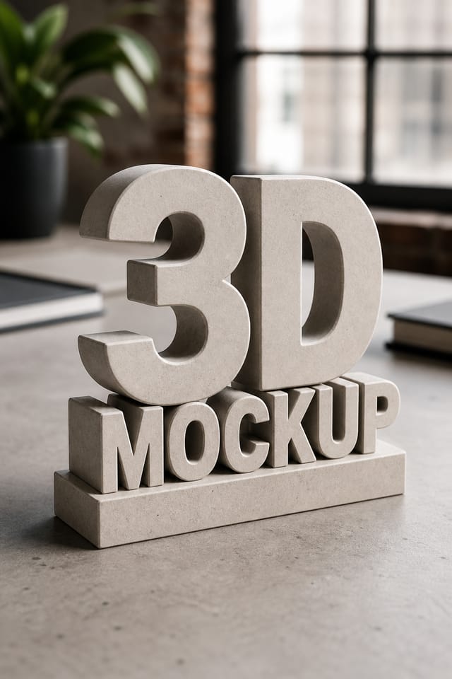 3D Mockup — photo-realistic style product mockup
