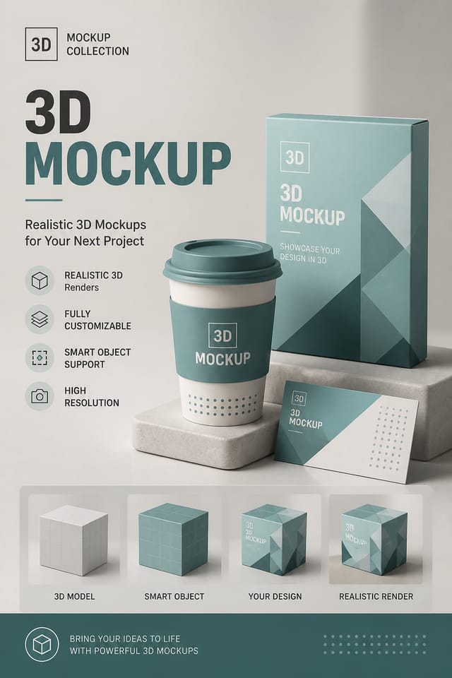 3D Mockup — modern style product mockup