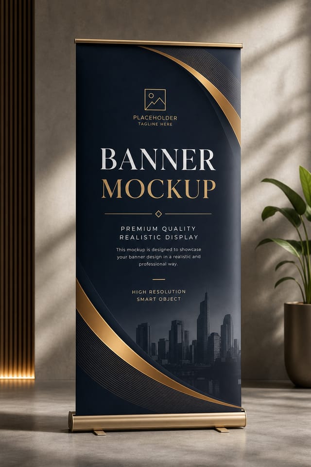 Banner Mockup — elegant style product mockup
