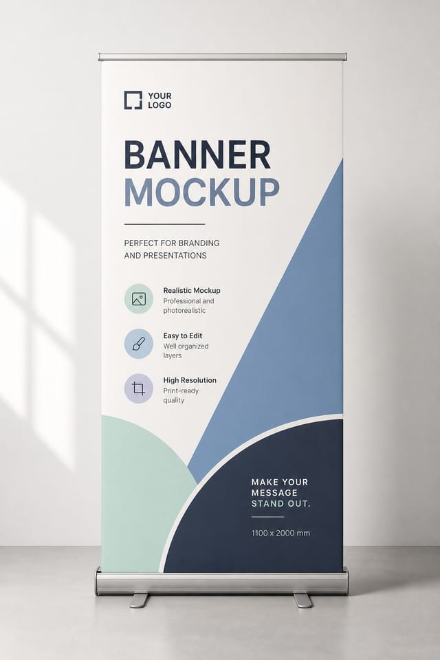 Banner Mockup — modern style product mockup