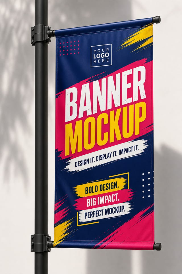 Banner Mockup — vibrant style product mockup