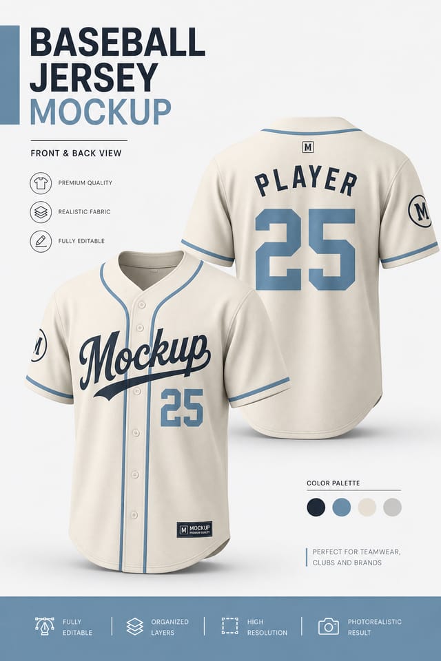 Baseball Jersey Mockup — modern style product mockup