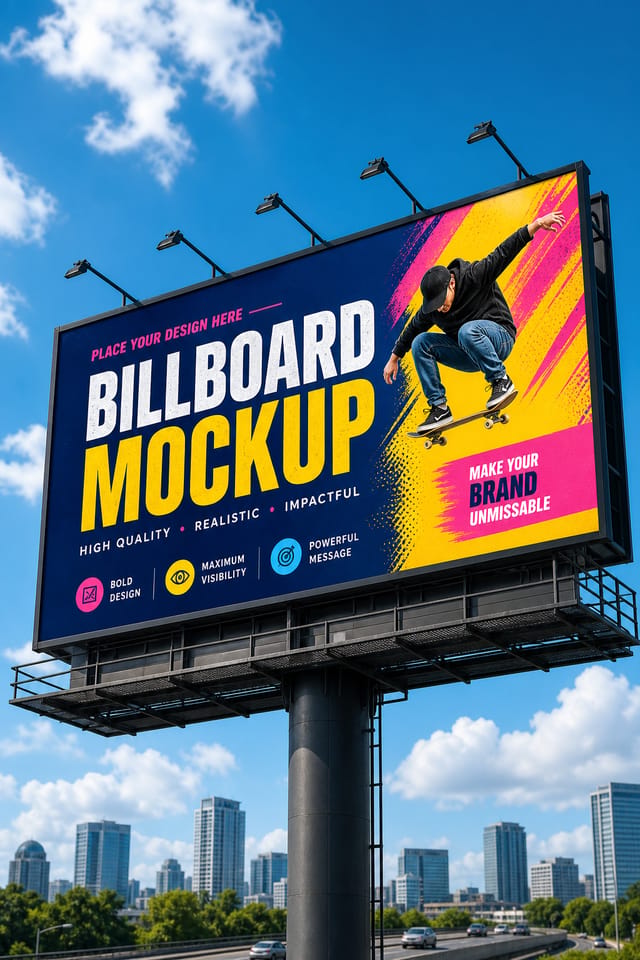 Billboard Mockup — vibrant style product mockup