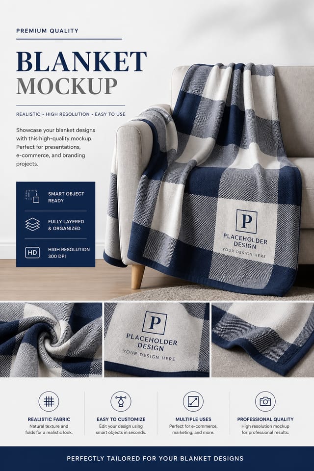 Blanket Mockup — corporate style product mockup