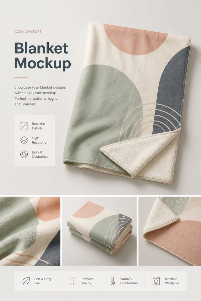 Blanket Mockup — modern style product mockup