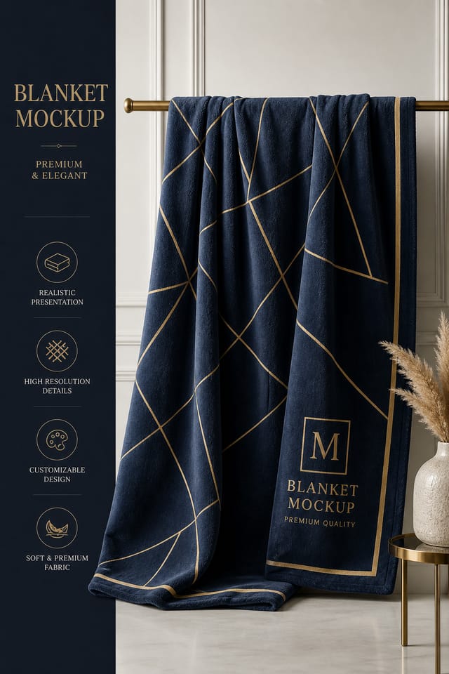 Blanket Mockup — elegant style product mockup