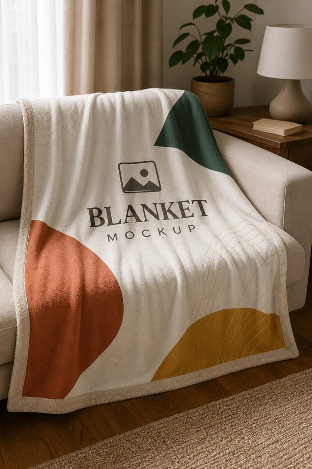 Blanket Mockup — photo-realistic style product mockup