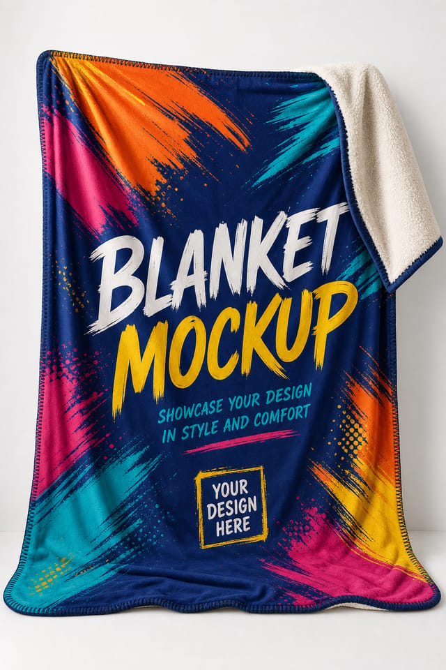 Blanket Mockup — vibrant style product mockup