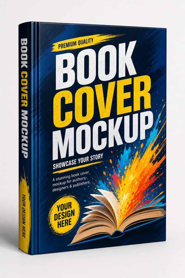 Book Cover Mockup — vibrant style product mockup
