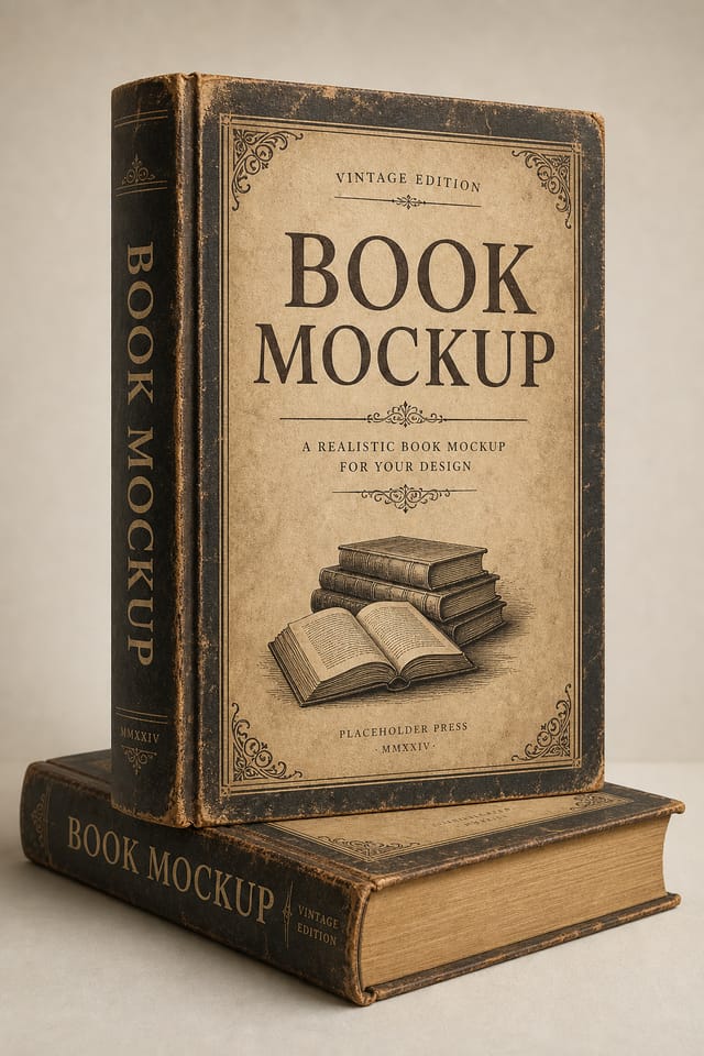 Book Mockup — vintage style product mockup