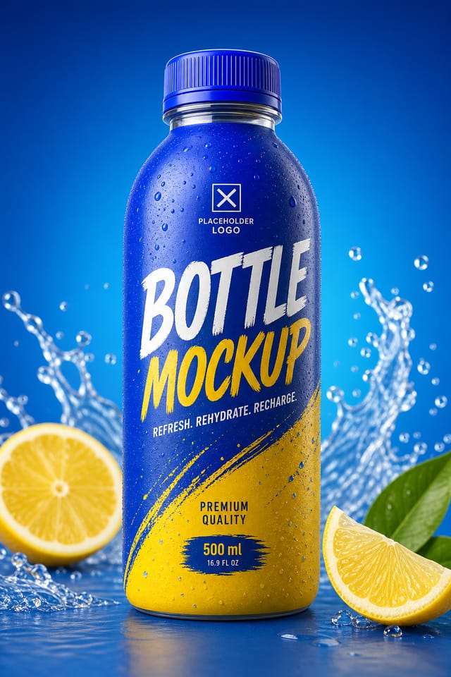 Bottle Mockup — vibrant style product mockup