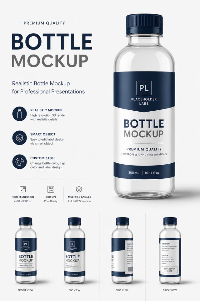 Bottle Mockup — corporate style product mockup