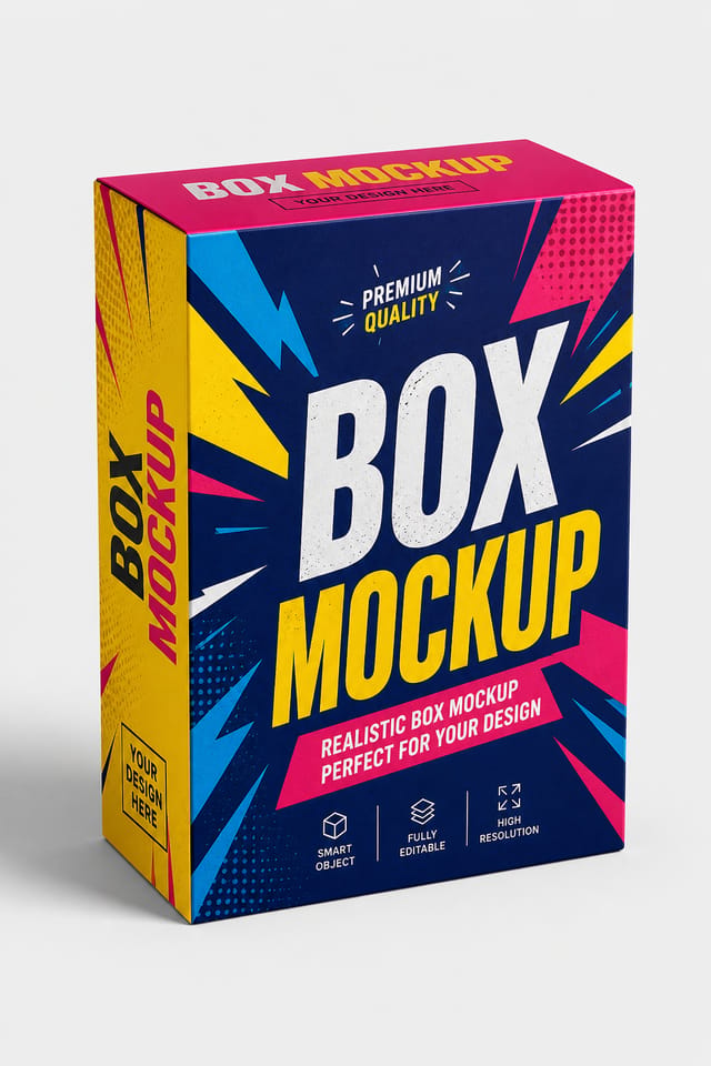 Box Mockup — vibrant style product mockup