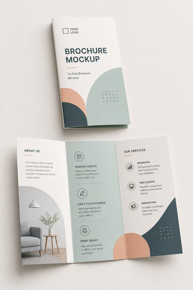Brochure Mockup — modern style product mockup