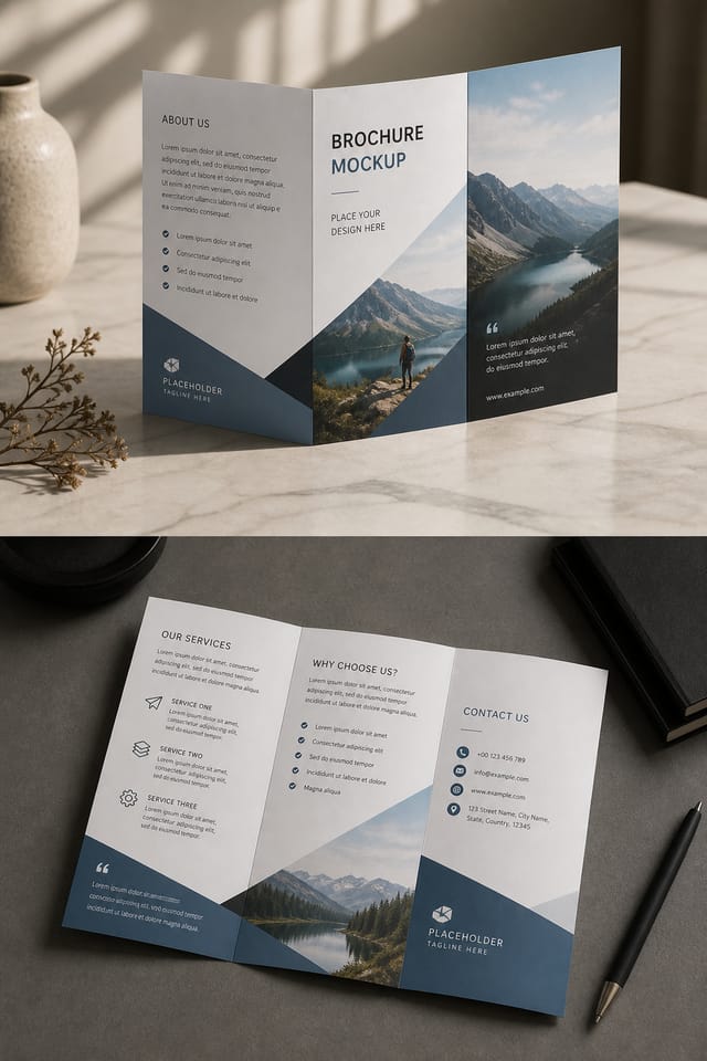 Brochure Mockup — photo-realistic style product mockup