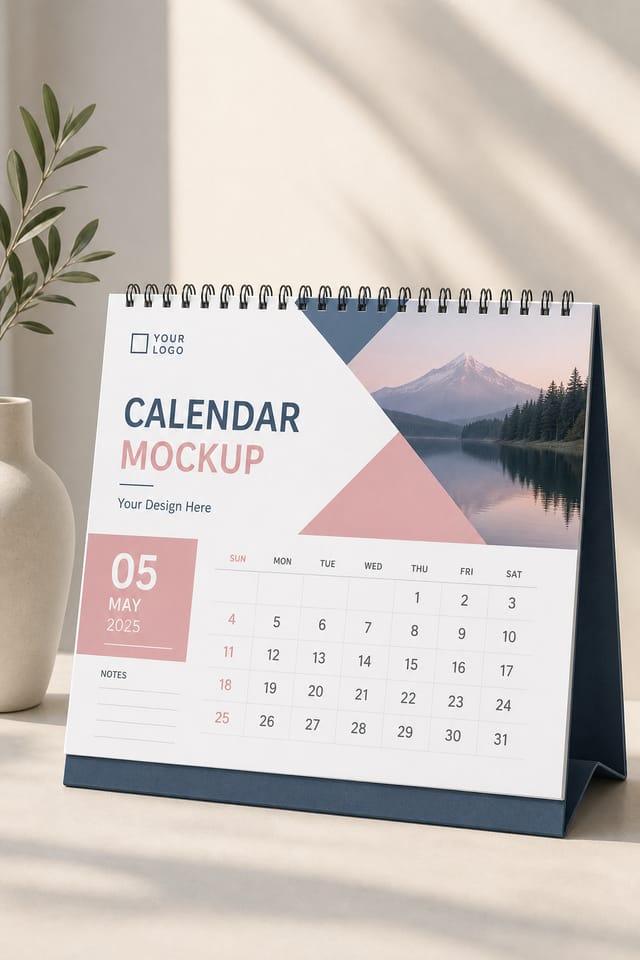 Calendar Mockup — modern style product mockup