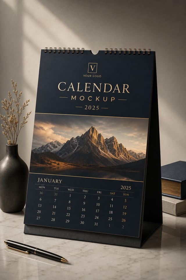 Calendar Mockup — elegant style product mockup