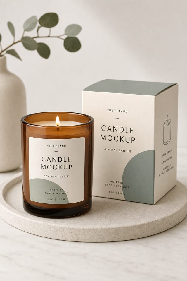 Candle Mockup — modern style product mockup
