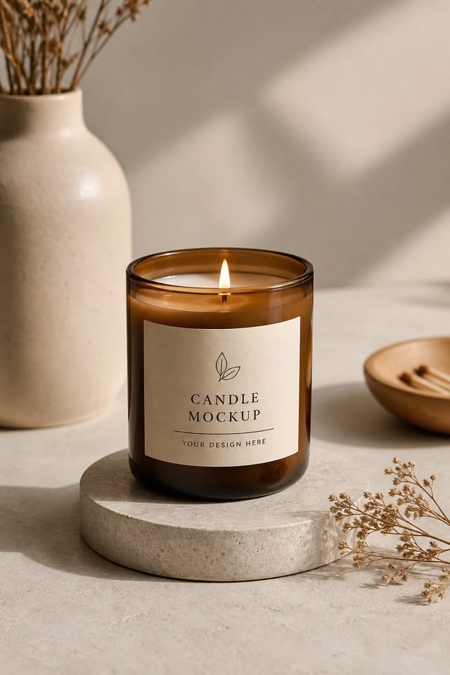 Candle Mockup — photo-realistic style product mockup