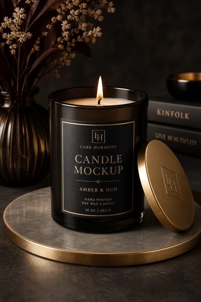 Candle Mockup — elegant style product mockup