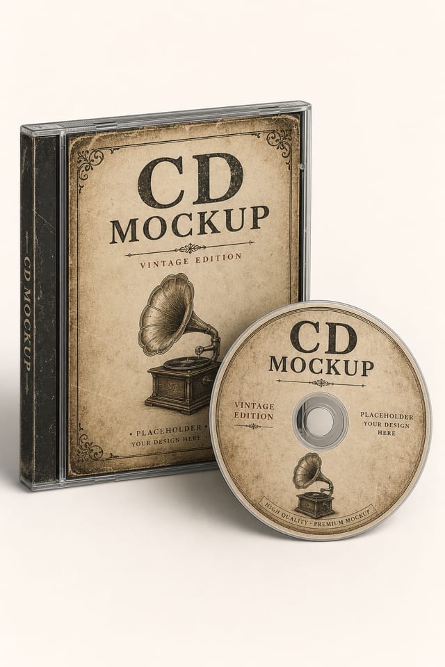 CD Mockup — vintage style product mockup