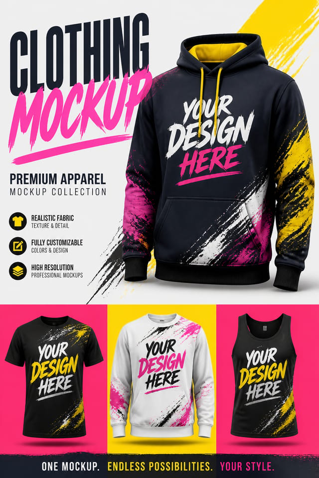 Clothing Mockup — vibrant style product mockup