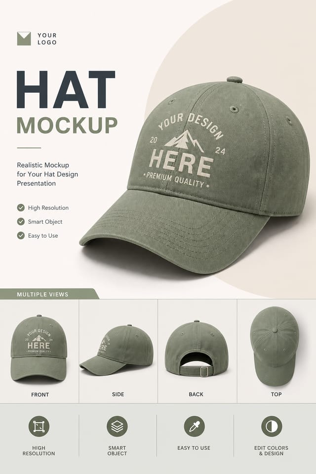 Hat Mockup — modern style product mockup