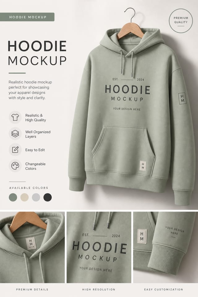 Hoodie Mockup — modern style product mockup
