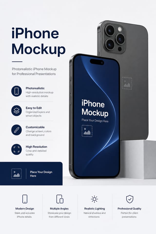 iPhone Mockup — corporate style product mockup
